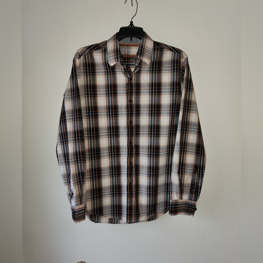 Mens or Boys PLAID Button Down Casual Dress Shirt Sz. Small